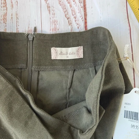 Altar’d‎ State “Addie” Corduroy Skirt – Green, Size M NWT - Picture 7 of 9